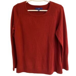 Apt 9 Red Crew Neck Long Sleeve Sweater Size PM Cozy Warm